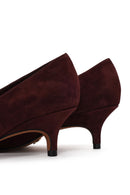 Kadın Bordo Kısa İnce Topuklu Süet Deri Stiletto | Derimod