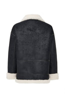 Oslo Women's Beige Reversible Teddy Coat | Derimod