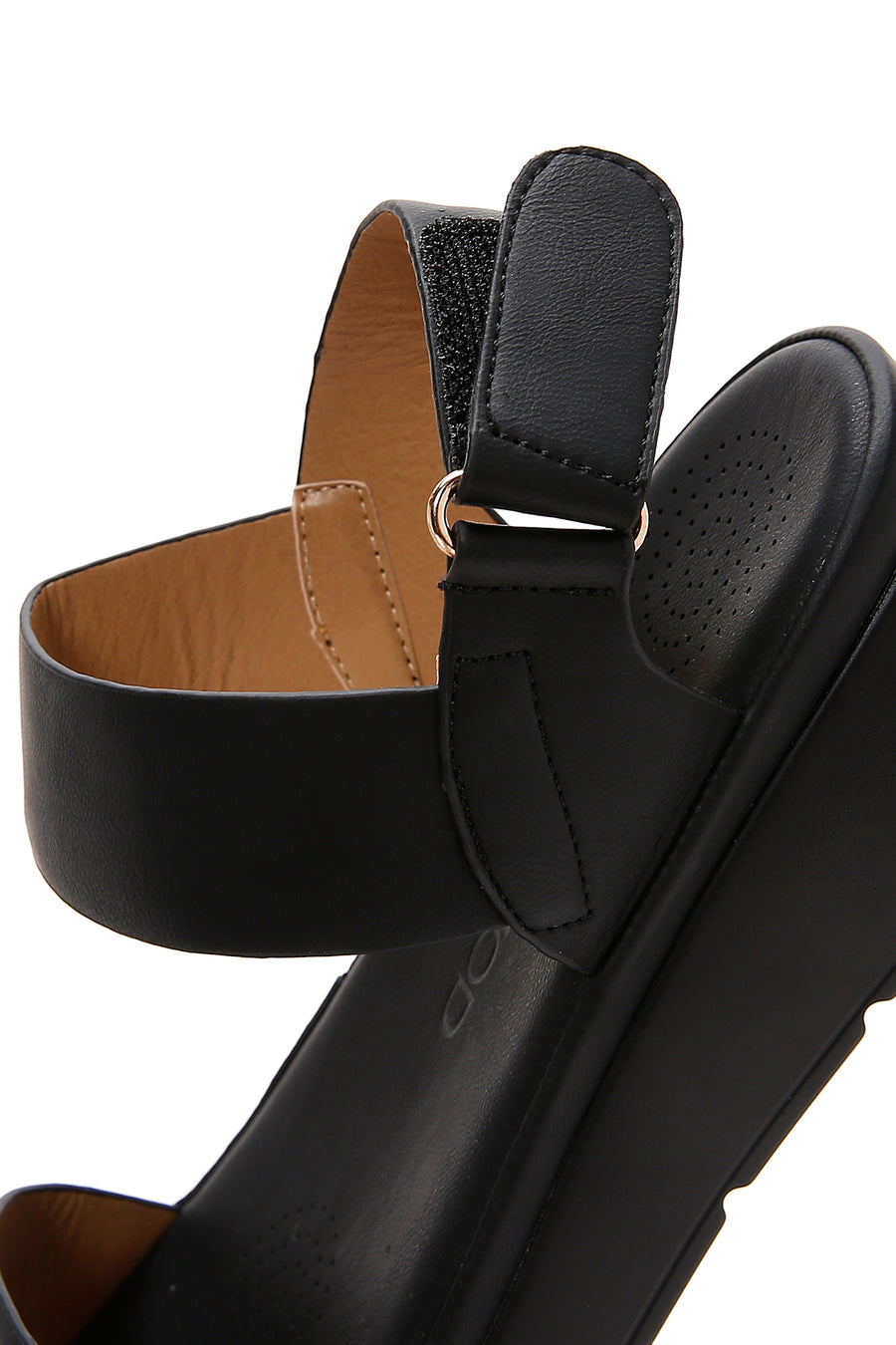 Women's Black Thick Sole Comfort Sandals