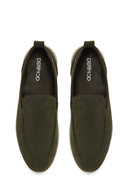 Male Khaki Nubuck Leather Loafer | Derimod
