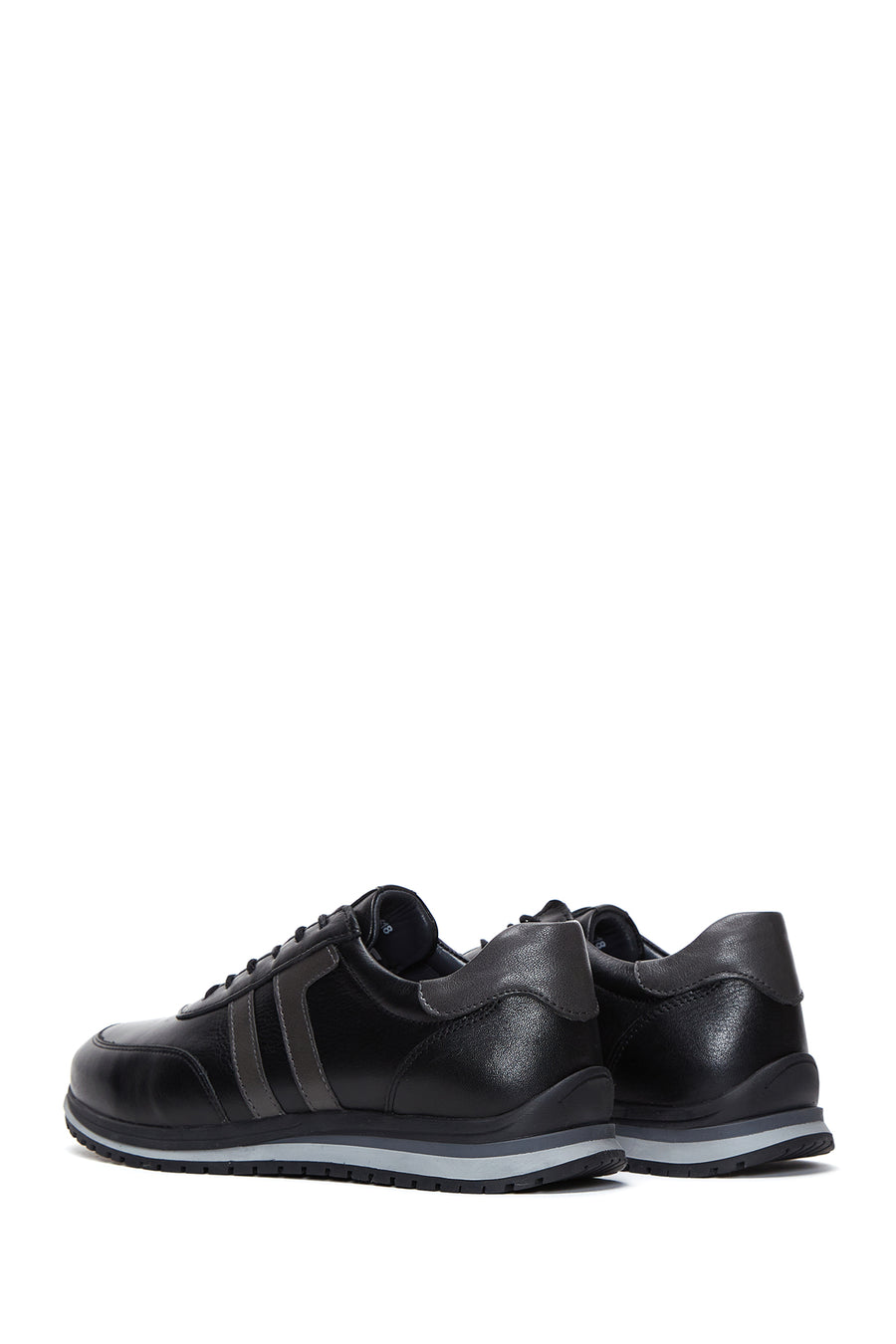 Erkek Siyah Deri Casual Sneaker