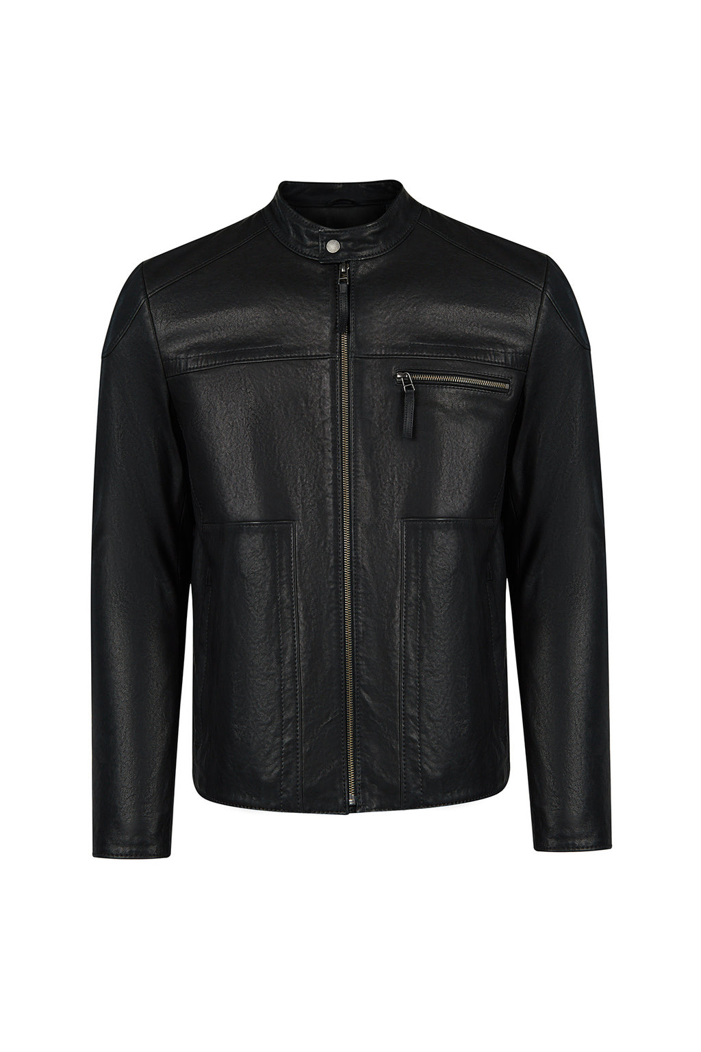Endrick Erkek Siyah Slim-Fit Deri Ceket