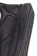 Male Black Lace-Up Thick-Soled Leather Sneaker | Derimod