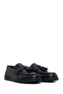 Erkek Siyah Püsküllü Deri Casual Loafer | Derimod
