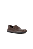 Geox Men's Brown Kosmopolis + Grip Leather Masculine Loafer | Derimod
