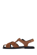Woman Mink Ankle-Strap Buckled Suede Leather Sandals | Derimod