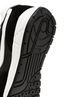 Erkek Siyah Bağcıklı Deri Sneaker | Derimod