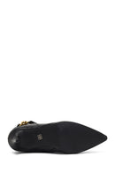 Women's Black Zippered Thin Heeled Boots | Derimod