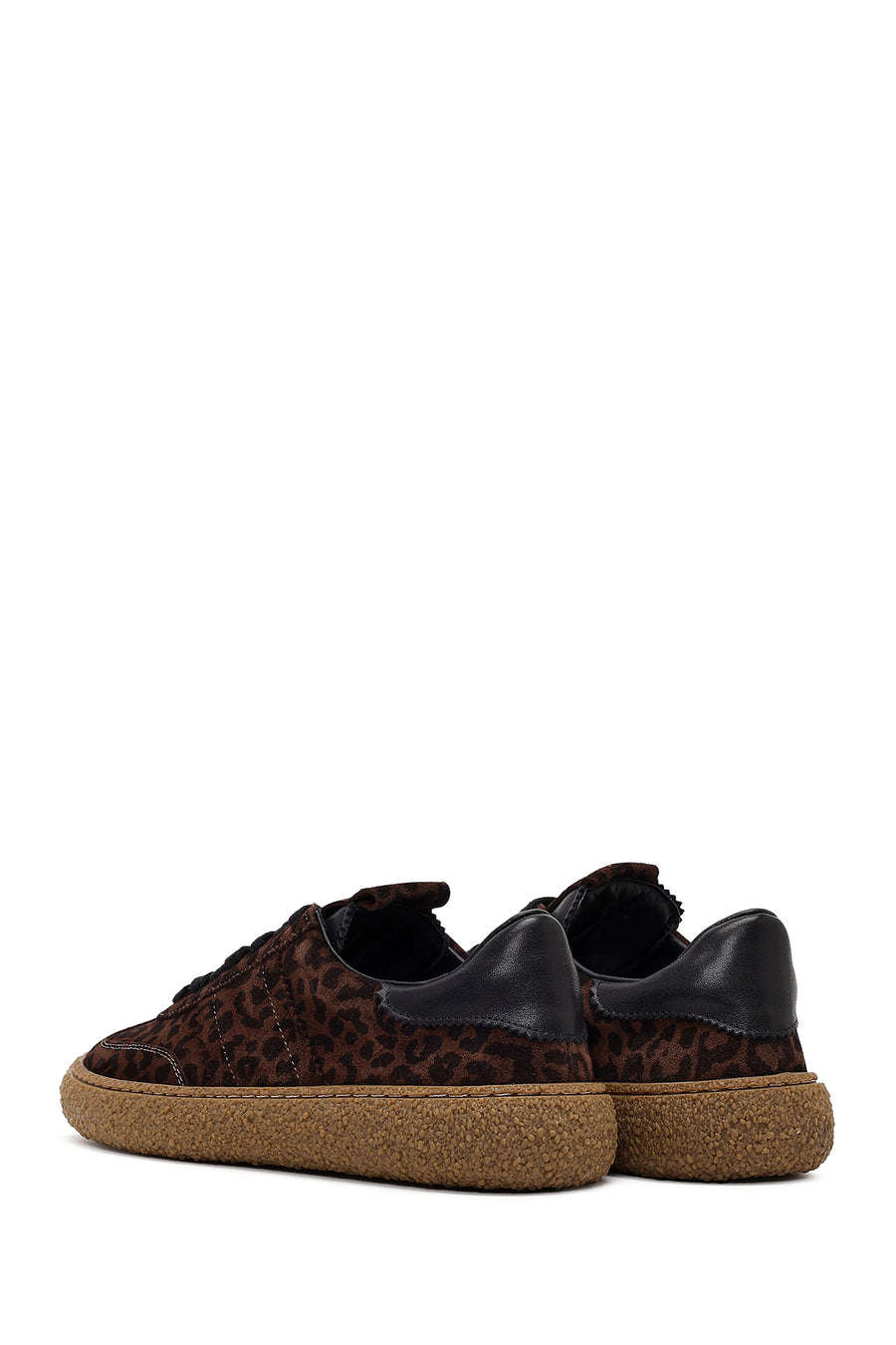 Kadın Leopar Süet Deri Sneaker