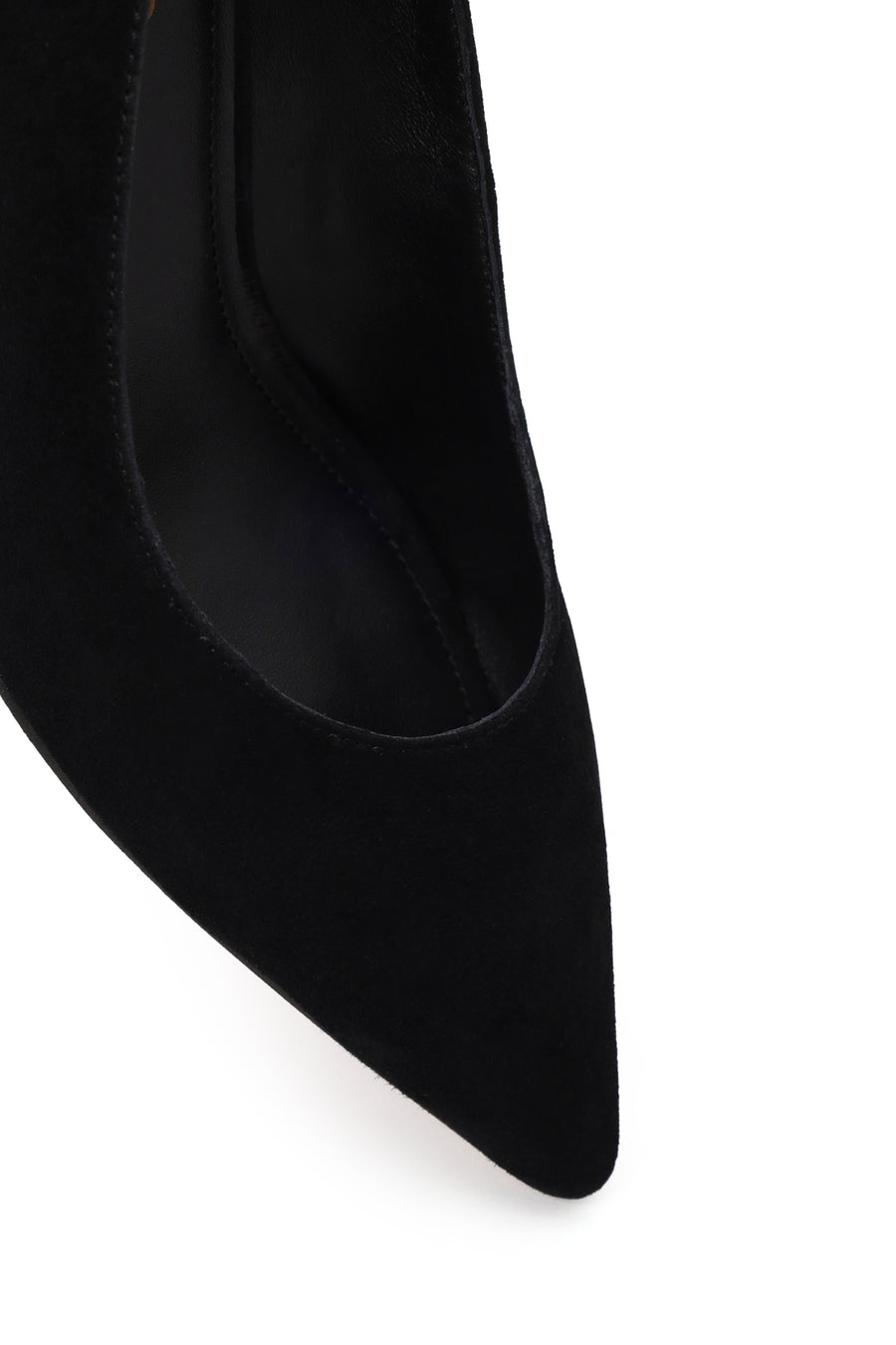 Woman Black Short Thin-Heeled Suede Stiletto