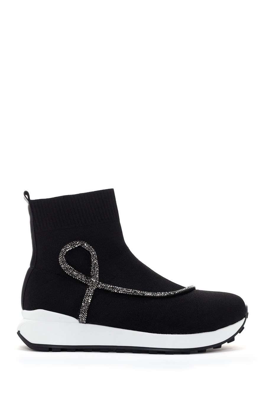 Women's Black Fabric High Top Sneakers 23WFE19836F | Derimod