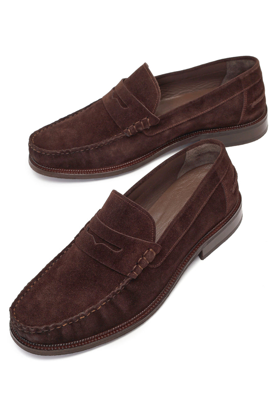 Erkek Kahverengi Süet Deri Casual Loafer