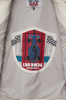 Storm Men's White Slim-Fit Leather Jacket with Emblem | Derimod