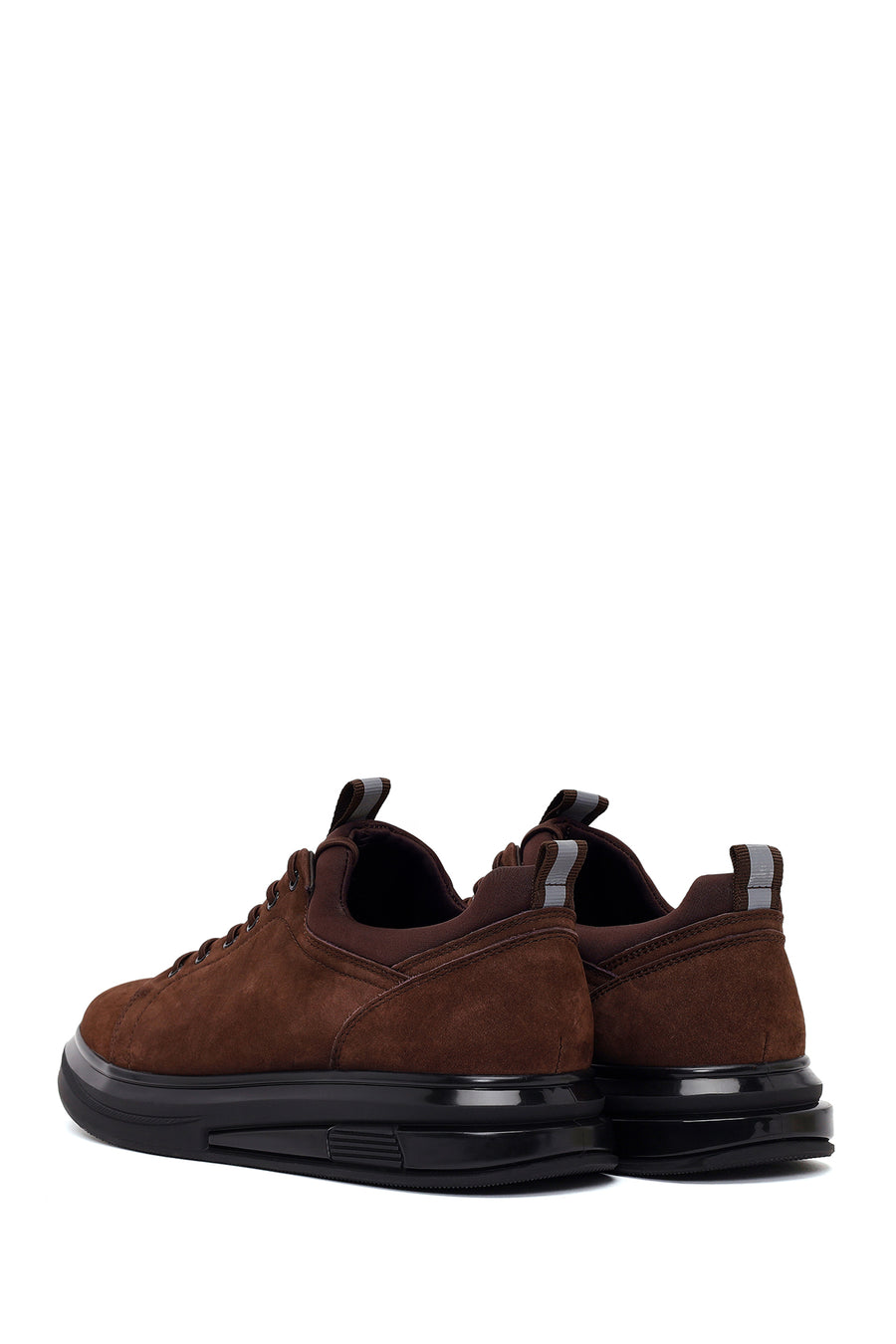 Male Brown Lace-Up Nubuck Leather Sneaker