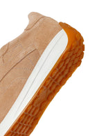 Woman Beige Lace-Up Suede Leather Sneaker | Derimod