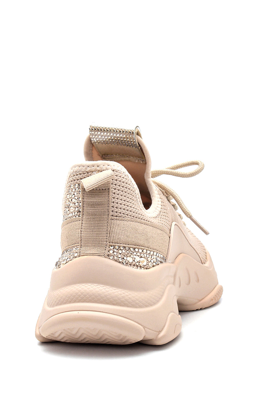 Kadın Bej Taşlı Kalın Tabanlı Sneaker