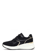 Kadın Siyah Bağcıklı Dolgu Topuklu Sneaker | Derimod