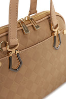 Woman Beige Long-Strap Printed Shoulder Bag | Derimod