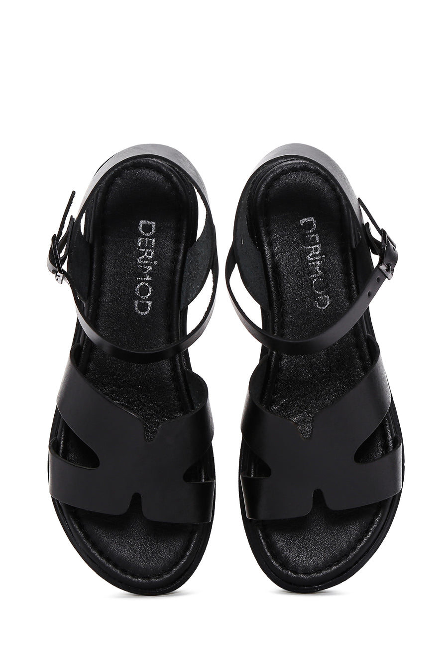 Women's Black Leather Bodrum Sandals