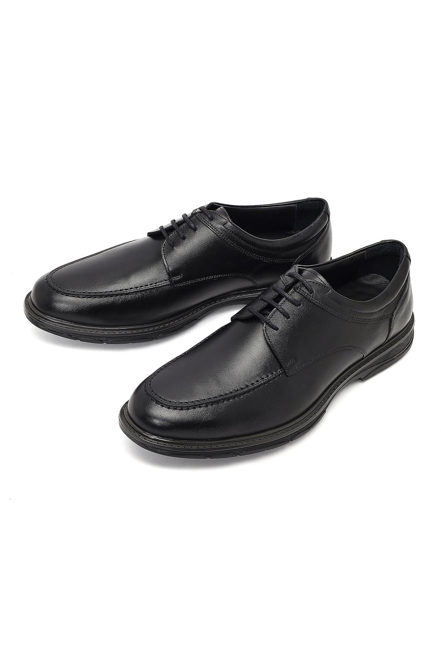 Men's Black Lace-up Leather Casual Shoes