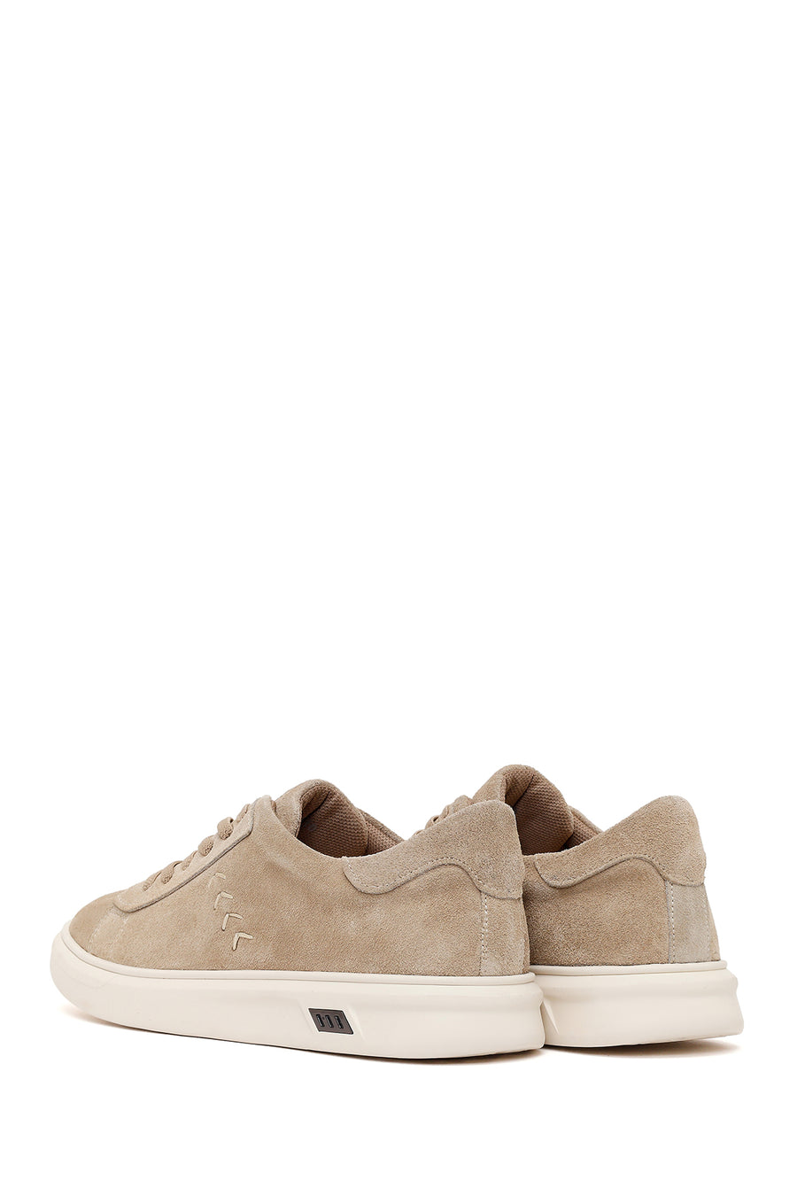 Erkek Bej Bağcıklı Süet Deri Sneaker