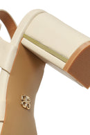 Woman Cream Ankle-Buckle Chunky-Heel Sandals | Derimod