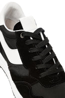 Erkek Siyah Bağcıklı Deri Sneaker | Derimod