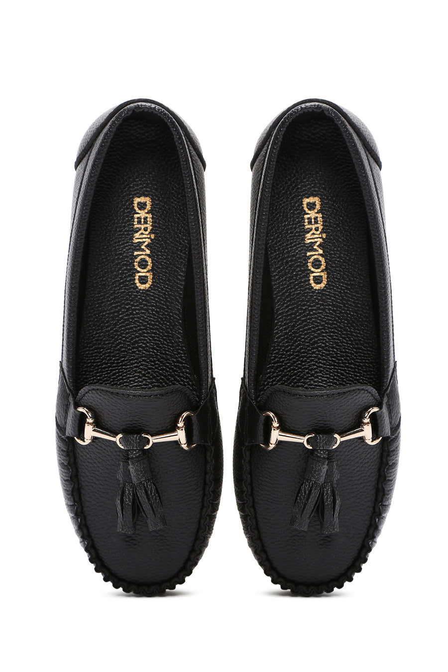 Kadın Siyah Püskül Detaylı Loafer