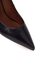 Woman Black Thin-Heeled Leather Stiletto | Derimod