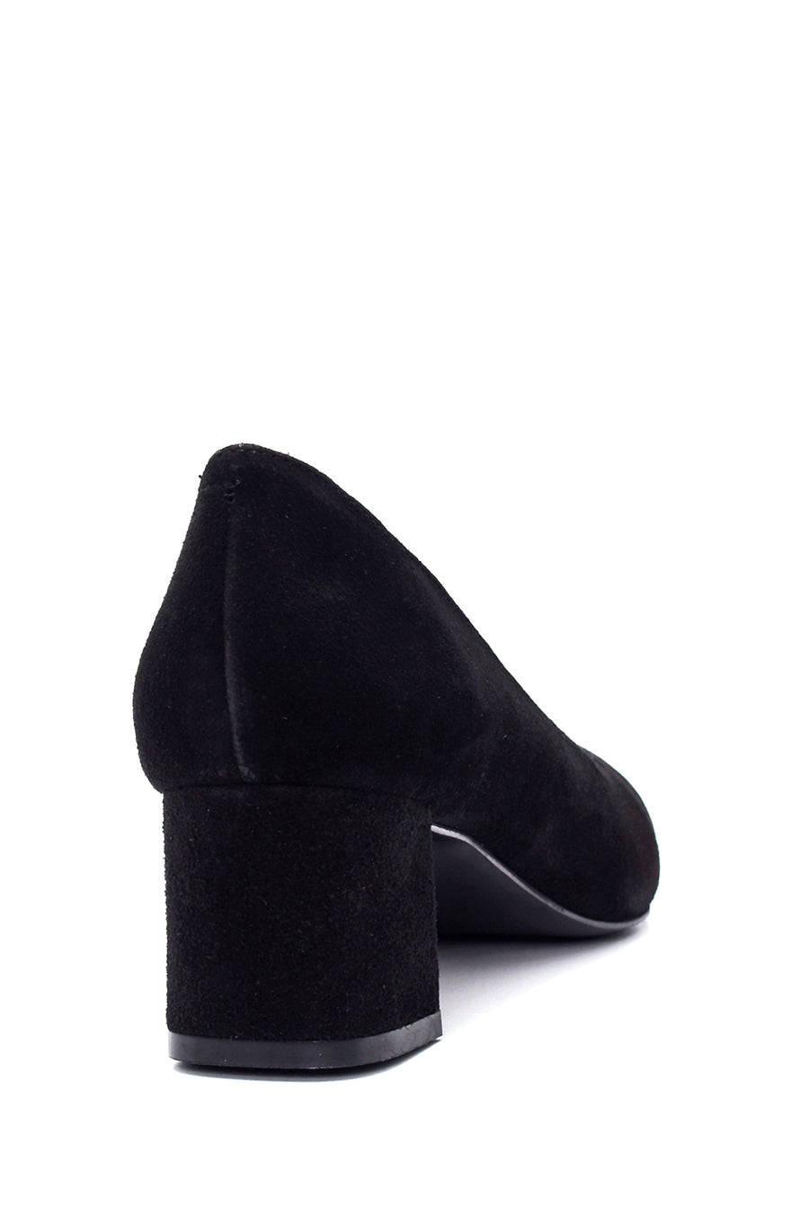 Women's Black Suede Leather Heeled Shoes