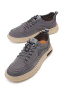 Derimoz Zero Erkek Gri Bağcıklı Kumaş Sneaker | Derimod