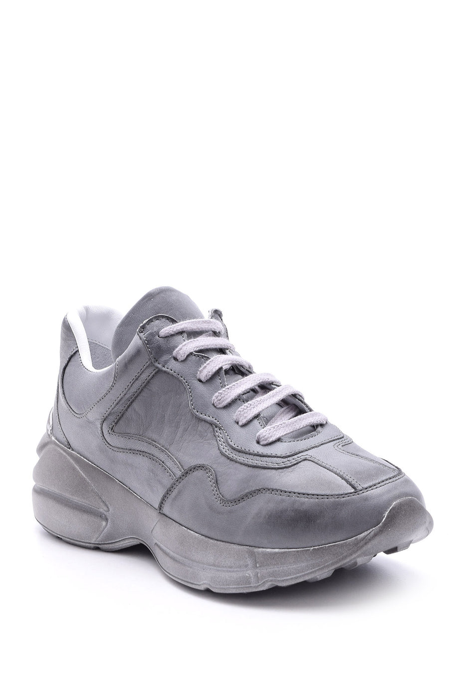 Kadın Yüksek Tabanlı Deri Sneaker