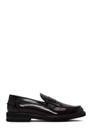 Male Burgundy Leather Casual Loafer | Derimod