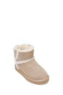 Woman Light Mink Suede Teddy Boots | Derimod