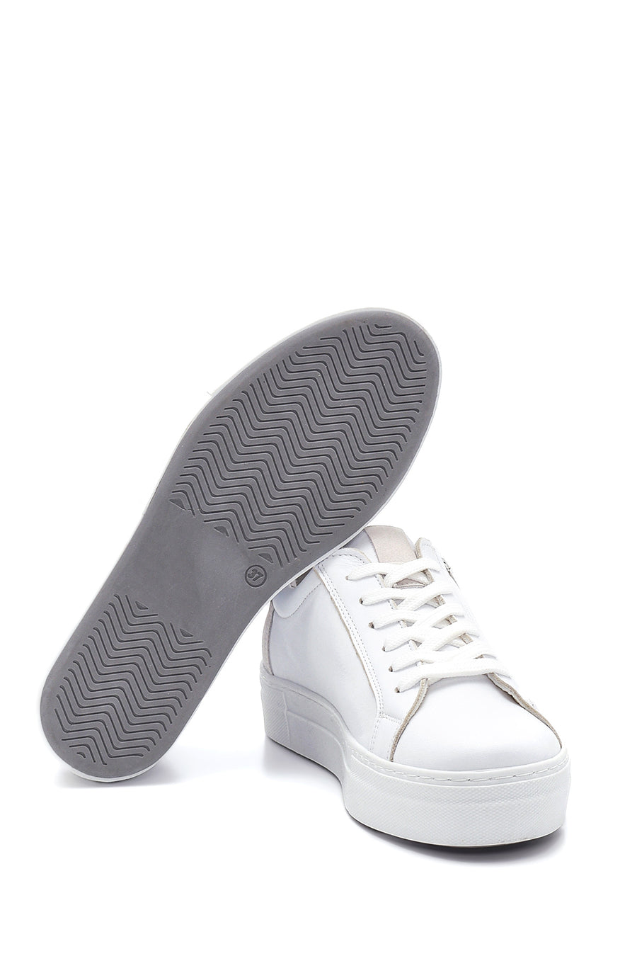 Kadın Deri Fermuar Detaylı Sneaker