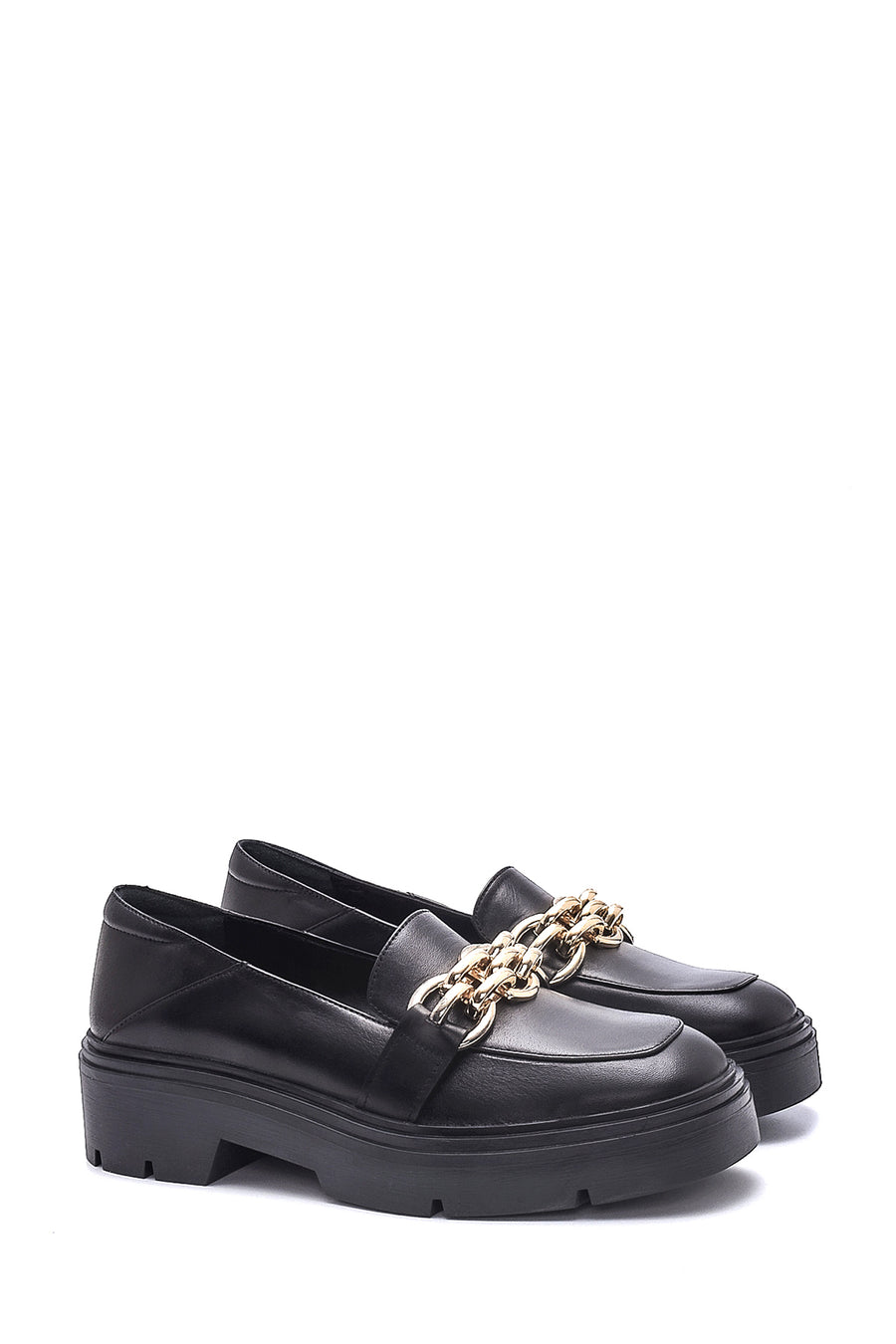 Kadın Deri Zincirli Loafer