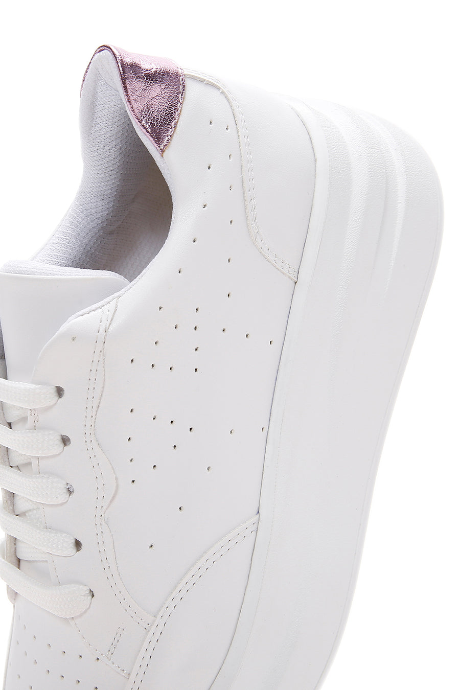 Women's White Thick Soled Sneaker
