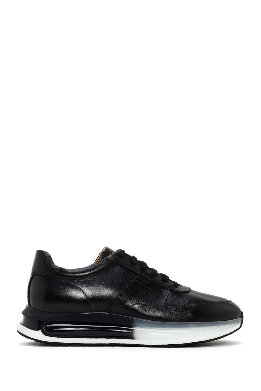 Men's Black Thick Sole Lace Up Leather Sneaker 24SFD621818 | Derimod