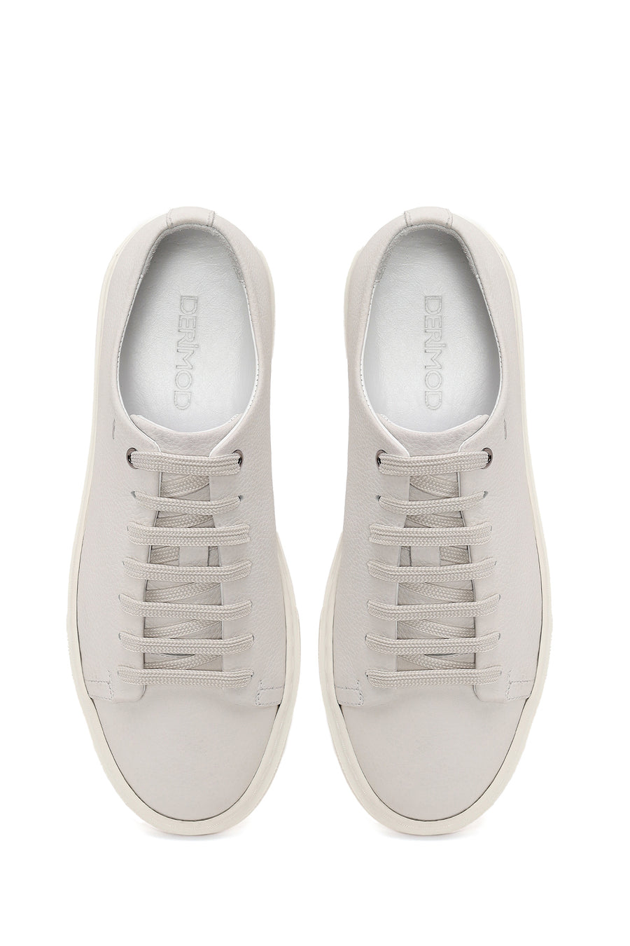 Male White Lace-Up Leather Sneaker