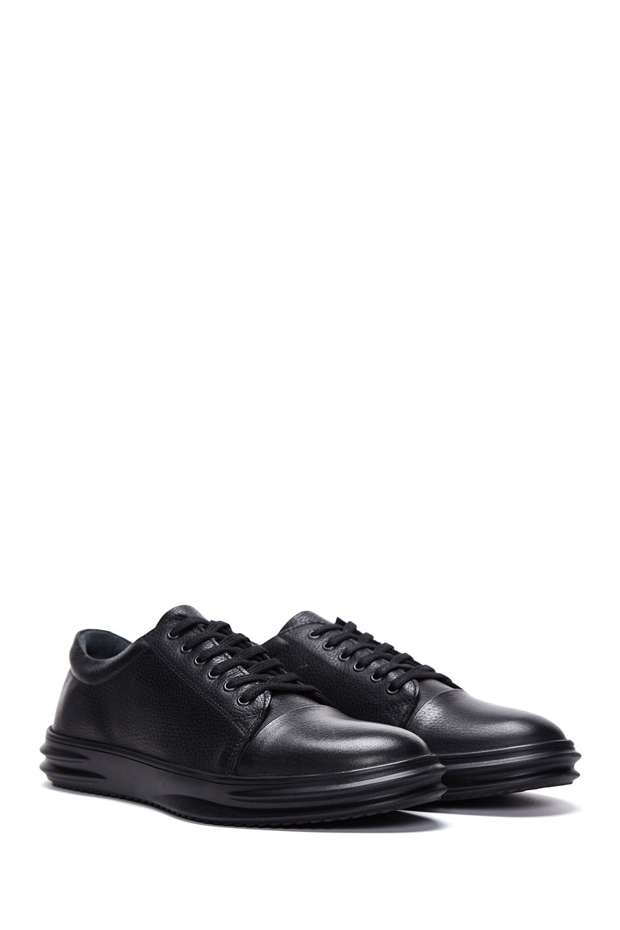 Men's Black Leather Sneaker