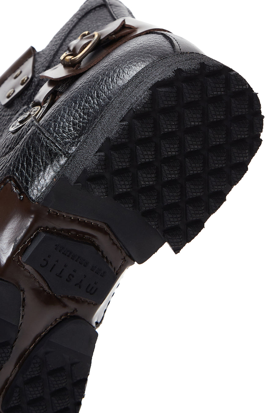 Men's Black Leather Flat Boots
