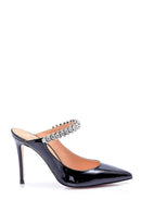 Women's Stone Detailed Heeled Slippers | Derimod