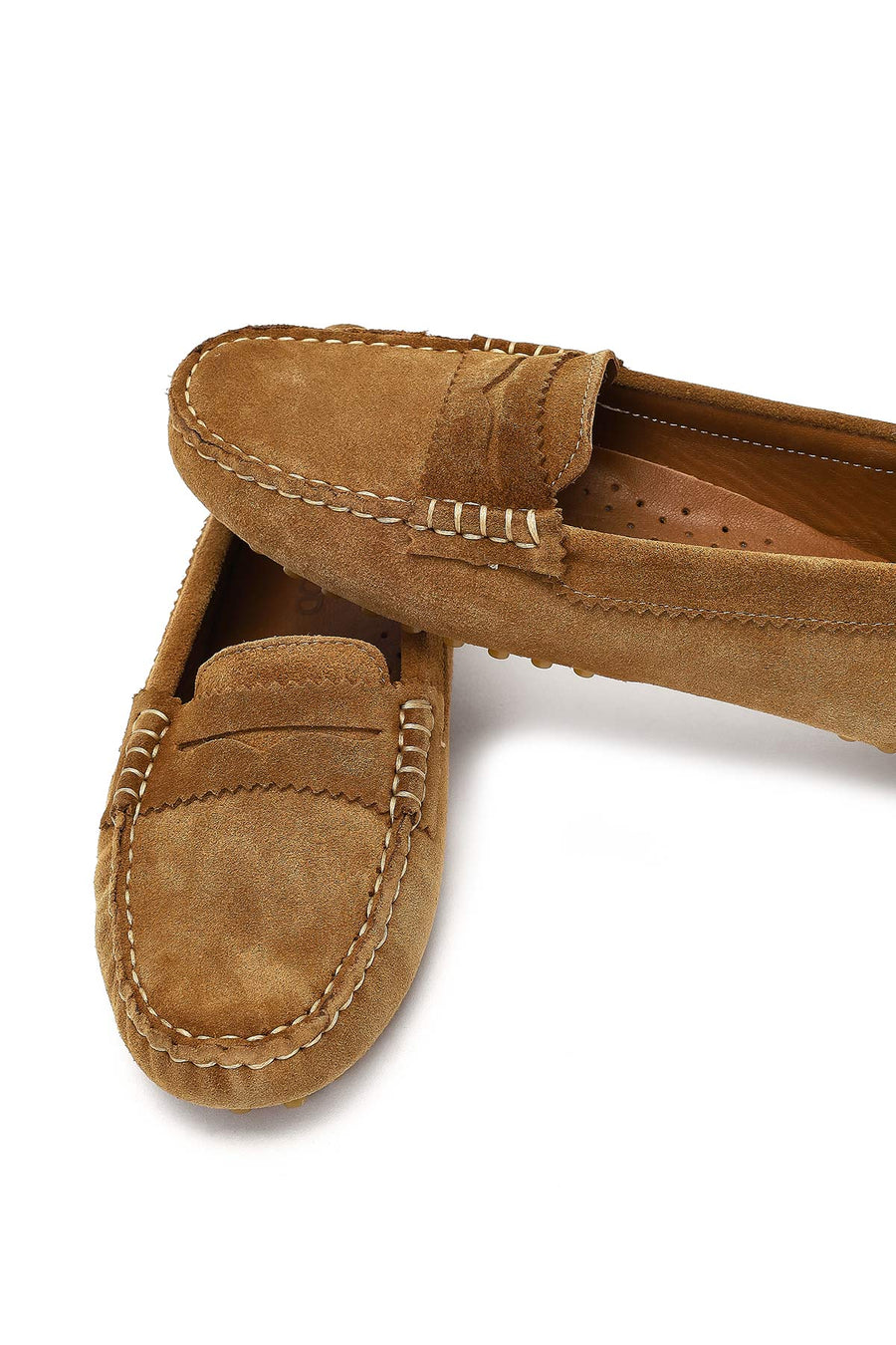 Women's Tan Suede Leather Loafer