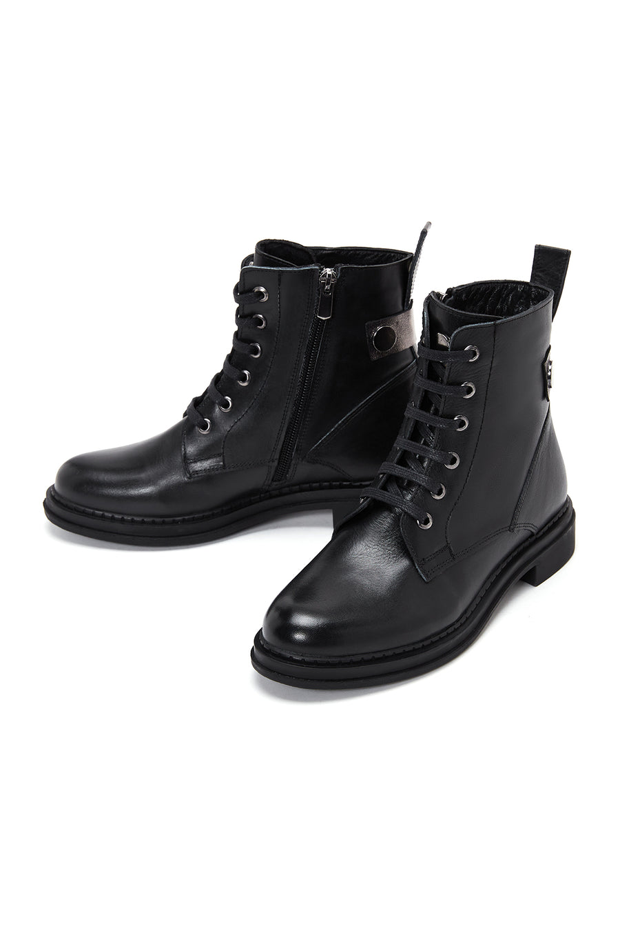 Women's Leather Zipper Boots