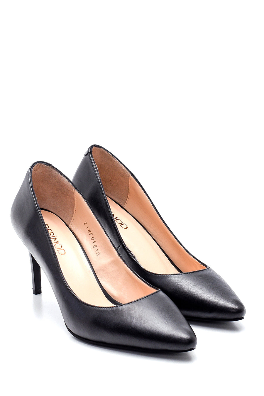 Kadın Siyah Deri Klasik Stiletto