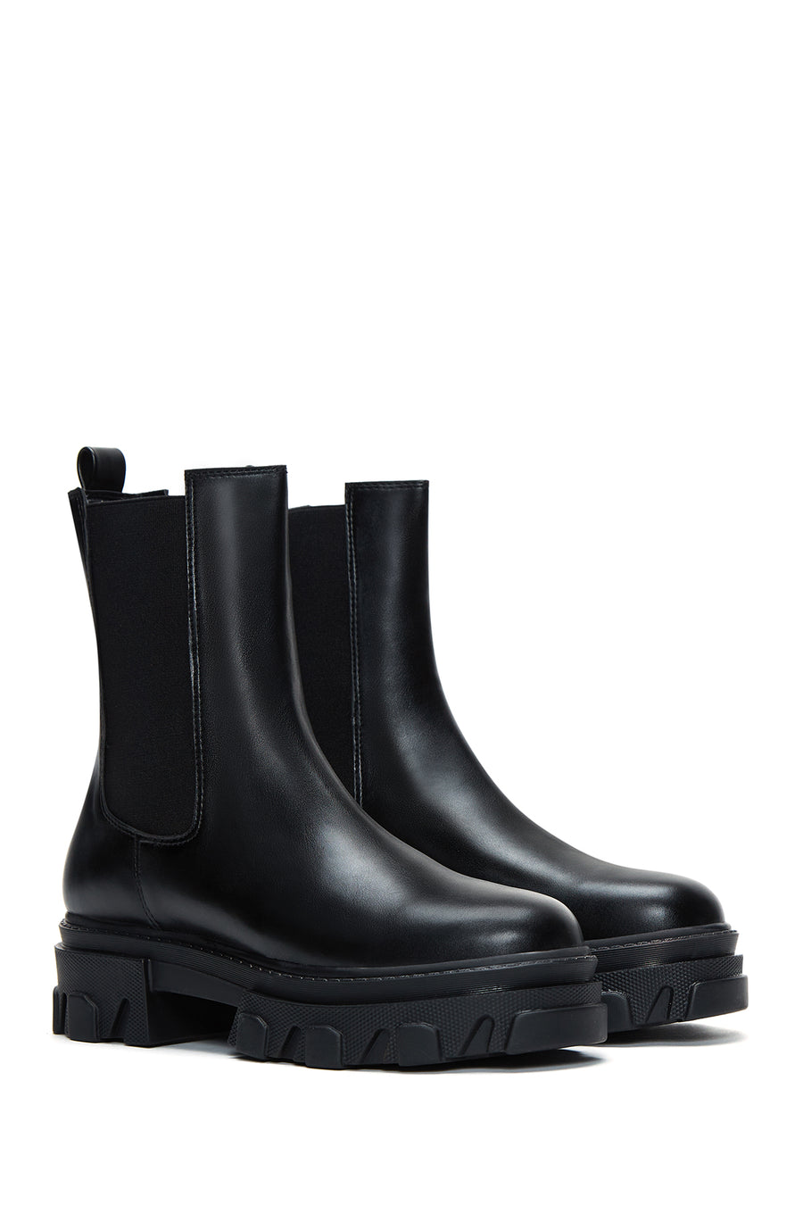 Women's Black Thick Soled Chelsea Boots
