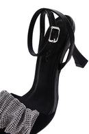Women's Black Stone Heeled Sandals | Derimod