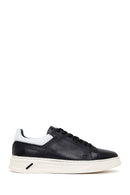 Erkek Siyah Bağcıklı Deri Sneaker | Derimod