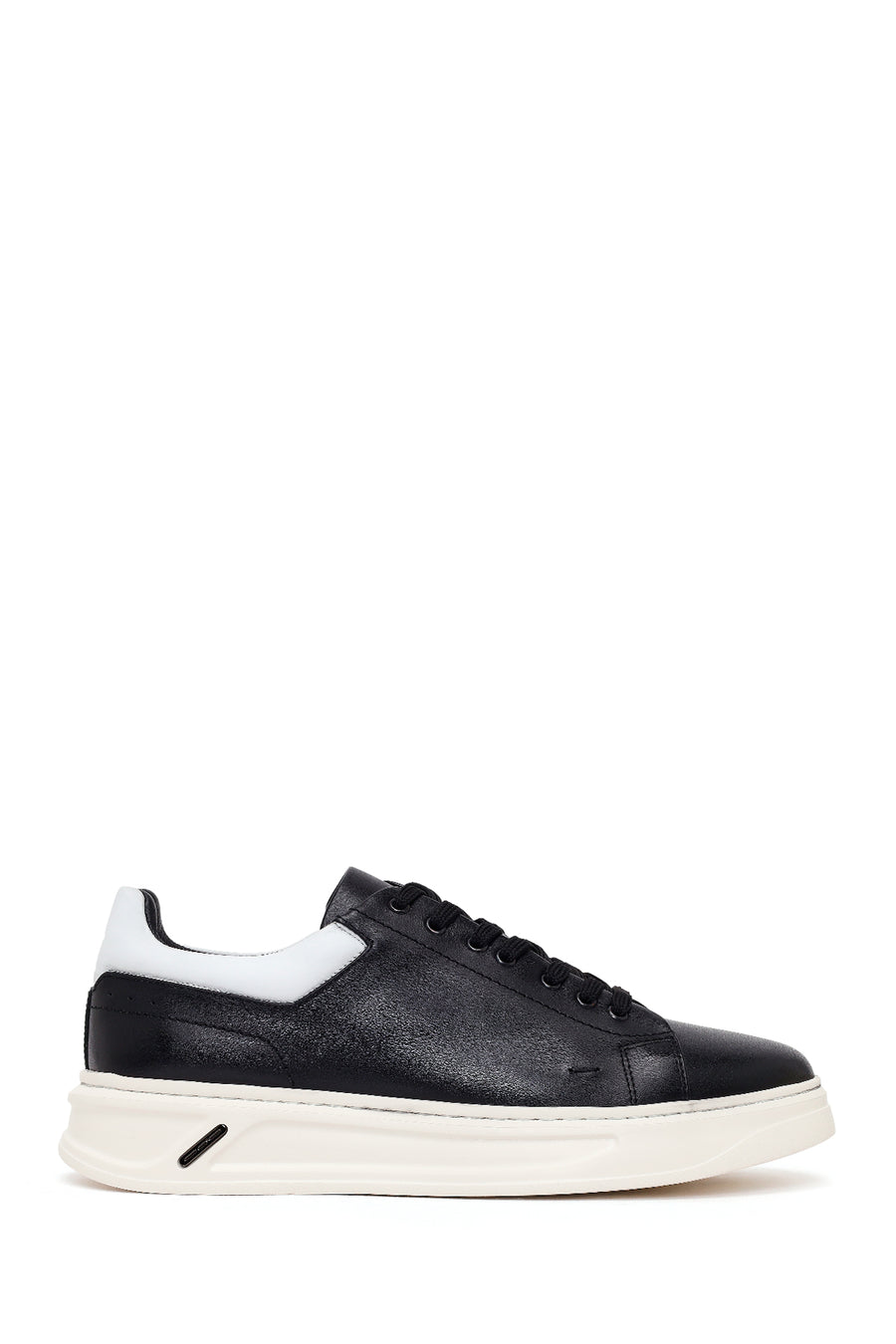 Erkek Siyah Bağcıklı Deri Sneaker 26SFD611518 | Derimod