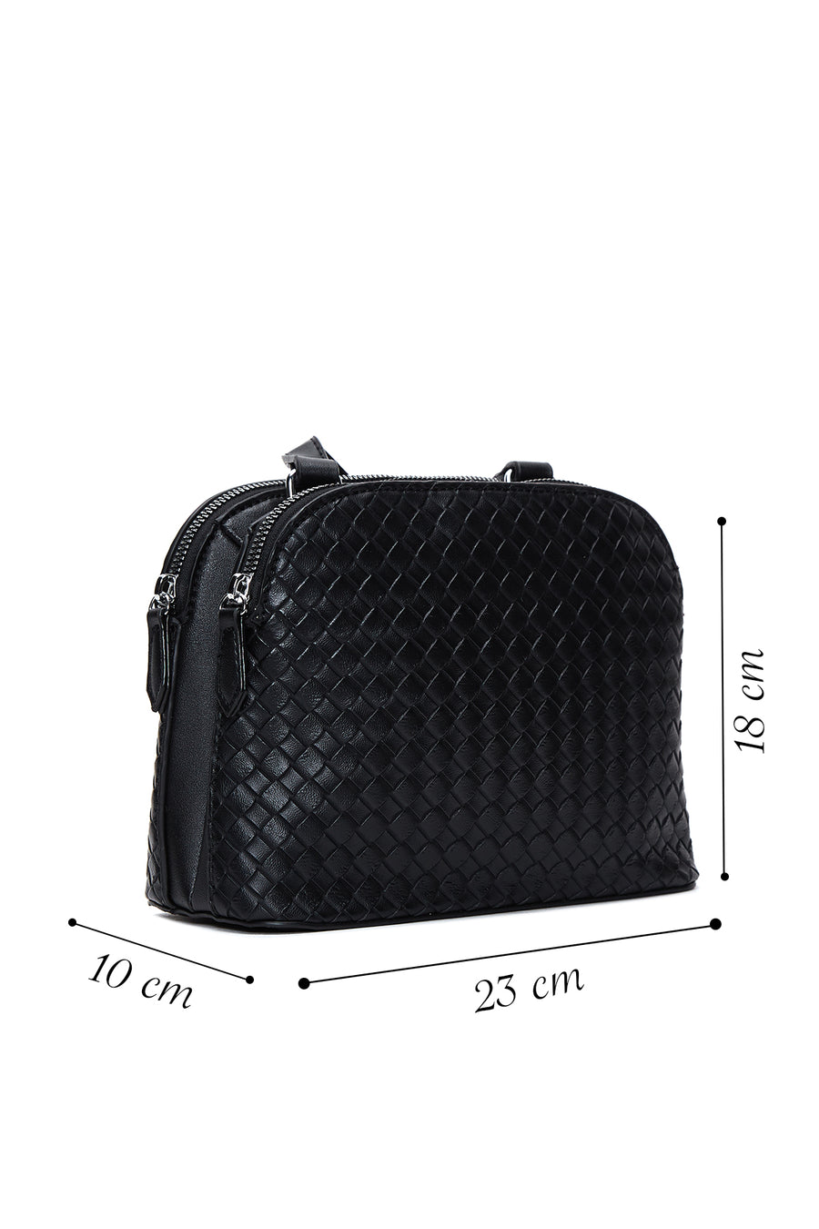 Women's Black Knitted Crossbody Bag